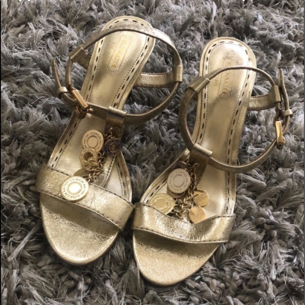 Gold Coach Sandals Size 6.5